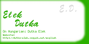 elek dutka business card